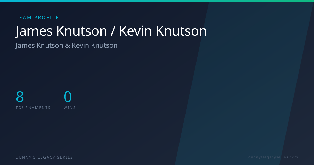 James Knutson / Kevin Knutson | Team Profile | Denny's Legacy Series